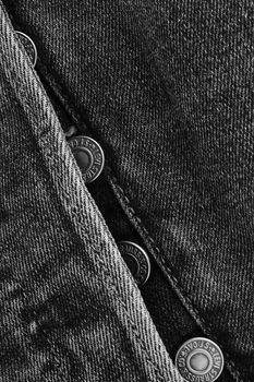 Close up of the details of new LEVI'S 501 Jeans. Buttons and seams close-up. Classic jeans model. LEVI'S is a brand name of Levi Strauss and Co, founded in 1853. 31.12.2021, Rostov, Russia.
