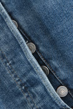 Close up of the details of new LEVI'S 501 Jeans. Buttons and seams close-up. Classic jeans model. LEVI'S is a brand name of Levi Strauss and Co, founded in 1853. 31.12.2021, Rostov, Russia.