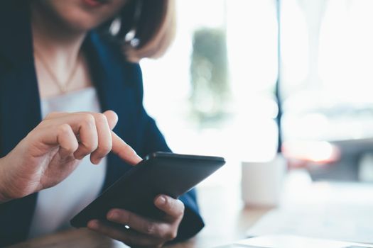 Young man using mobile phone. Using online connect technology for business, education and communication.