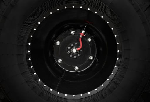 Low pressure tires, with automatic tire pumping system. Extreme patency. Giant Wheels of an all-terrain vehicle. ATV monster car.