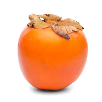Persimmon fruit on white background.