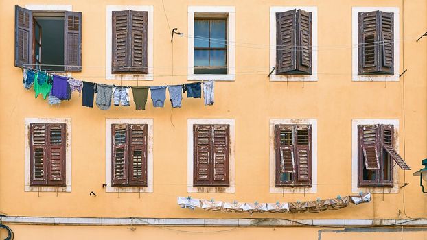 Picturesque typical Italian or Croatian slum residential house