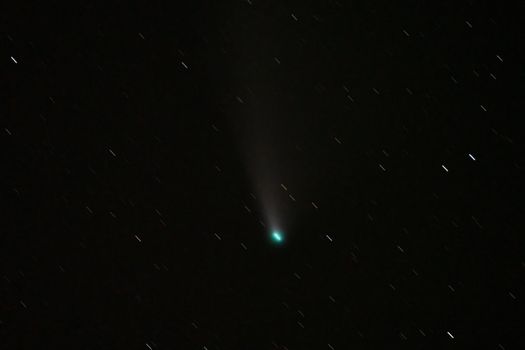 Neowise 2020 F3 comet long shot with star trail, long exposure