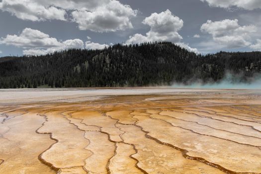 Orange Mud Layers of Yellowstone