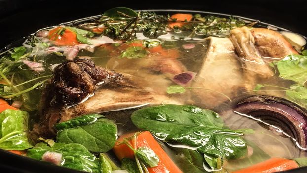 Beefy Beef Bone Broth with Vegetables