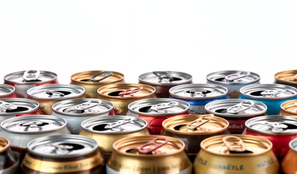 Empty aluminium drinks cans for recycling. 11.06.2019 Rostov-on-Don, Russia