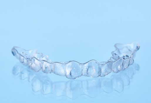 Invisible dental teeth bracket tooth aligners. Invisalign braces. Invisible aligner - Orthodontic temporary removable straighteners.