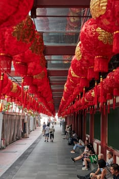 Decorations for the Chinese New Year. 19.01.2019 Chinatown, Singapore