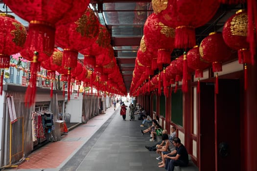 Decorations for the Chinese New Year. 19.01.2019 Chinatown, Singapore