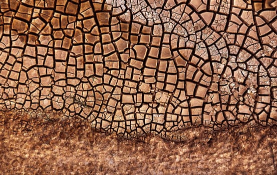 Desert. Aerial view of a beautiful cracks in the ground. texture, deep crack. Effects of heat and drought. effects of global warming. cracked desert landscape.