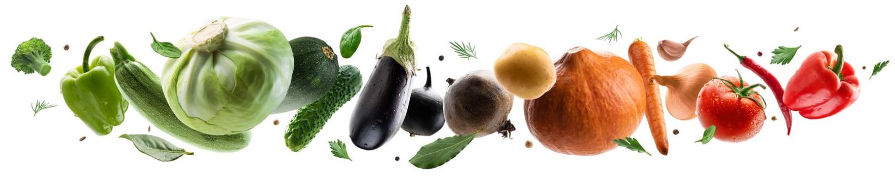 Large set of isolated vegetables on a white background.