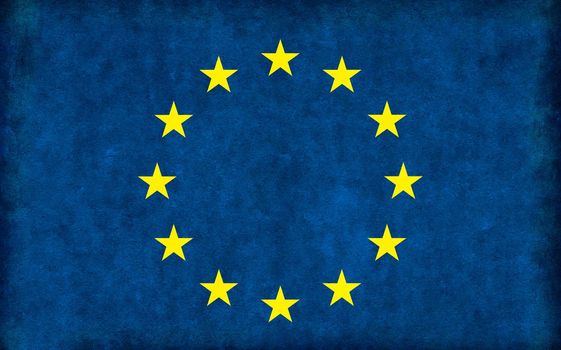 Grunge EU (European union ) flag illustration