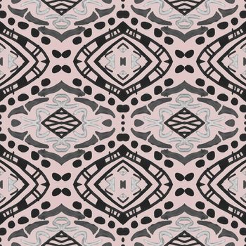 Watercolor mosaic pattern. Geometric grunge design. Abstract ethnic wallpaper. Modern Mosaic pattern. Vintage retro decorative ceramic. Seamless moroccan illustration. Mosaic pattern.