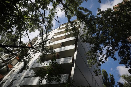 Building in Pripyat Town, Chernobyl Exclusion Zone, Chernobyl, Ukraine