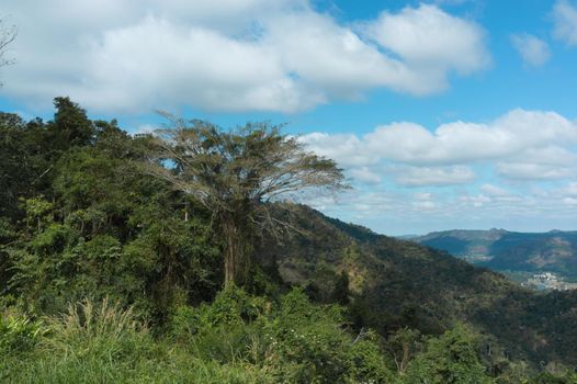 Beautiful sky at Khao yai National Park mountain valley .