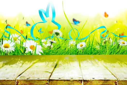 Easter composition with rabbit. Festive decoration. Happy Easter.