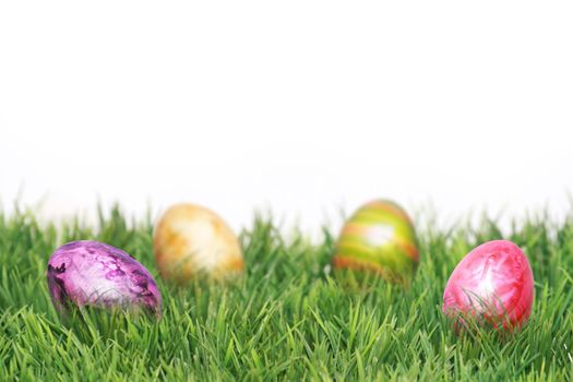 Easter composition with eggs. Festive decoration. Happy Easter.