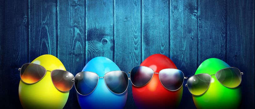 Easter composition with eggs. Festive and decoration.