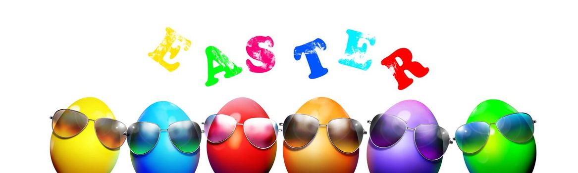 Easter composition with eggs. Festive decoration. Happy Easter.