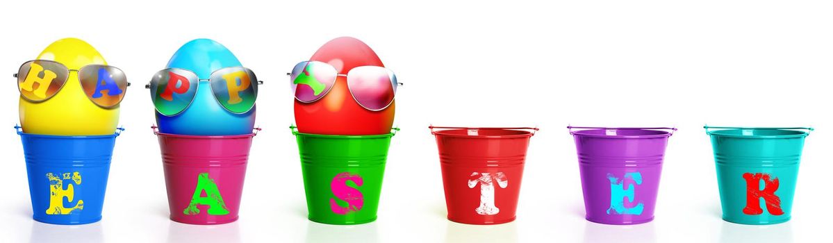 Easter composition with eggs. Festive decoration. Happy Easter.