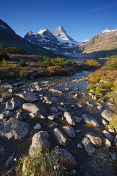 mount assiniboine in sunny day