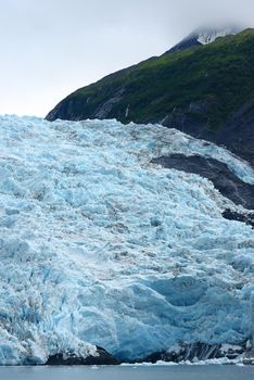 blue tidewater glacier from alaska