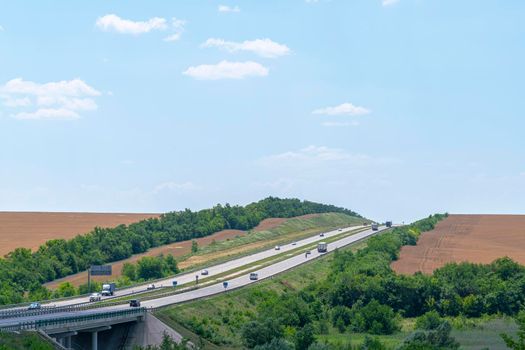 a highway in the mountains. mountain serpentine. High quality photo