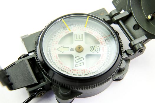 Nice Military green compass on white background