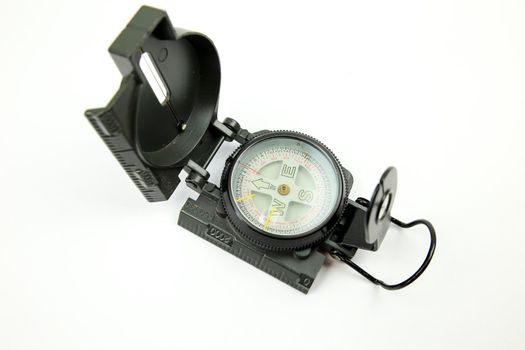 Nice Military green compass on white background