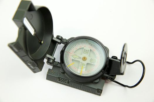 Nice Military green compass on white background