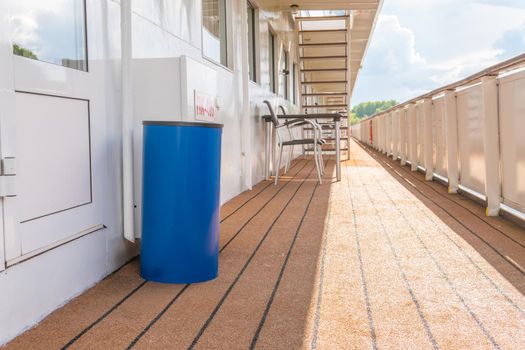 deck summer yacht, navigation eck yachting sitting. Bow leaving cabin, journey tourists seascape cruise liner lifeboat lower deck drone deck with wash