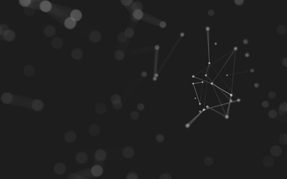 Abstract background. Molecules technology with polygonal shapes, connecting dots and lines. Connection structure. Big data visualization. 