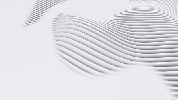 Abstract Curved Shapes. White Circular Background. Abstract background. 3d illustration