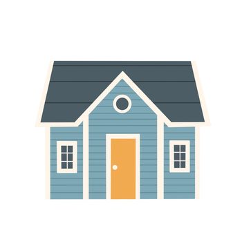 Cute house in flat design, calm colors. High quality illustration