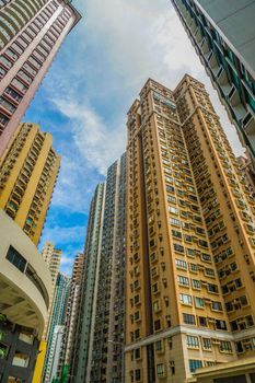 Image of high-rise buildings in Hong Kong. Shooting Location: Hong Kong Special Administrative Region