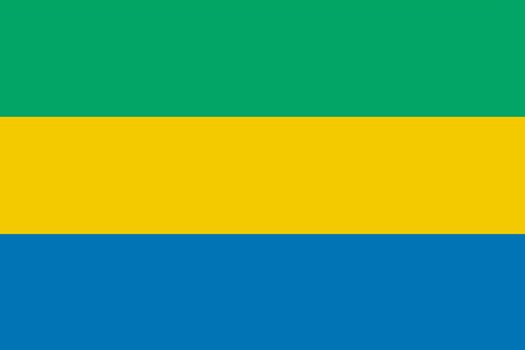 A Gabon flag background illustration green yellow blue