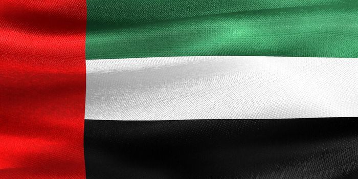 united arab emirates flag - realistic waving fabric flag