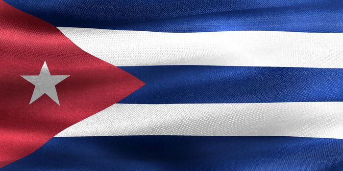 Cuba flag - realistic waving fabric flag