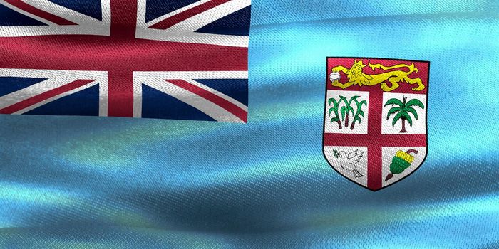 Fiji flag - realistic waving fabric flag