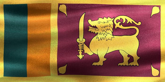 Sri Lanka flag - realistic waving fabric flag