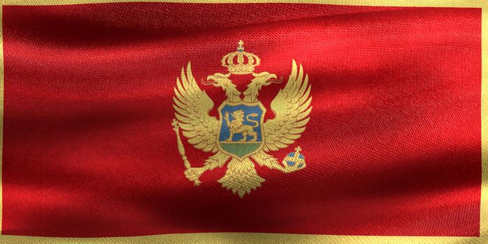 Montenegro flag - realistic waving fabric flag