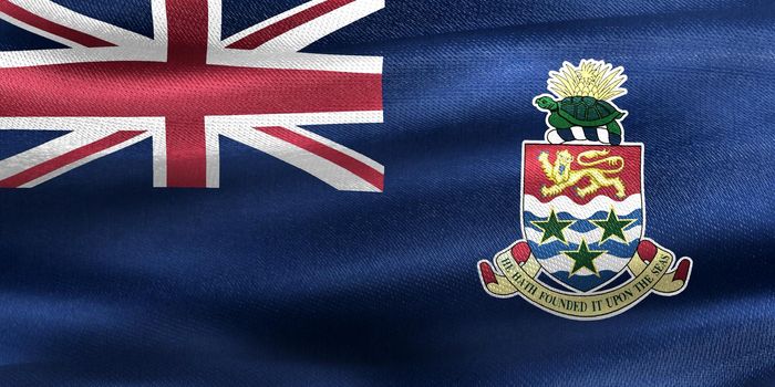 Cayman Islands flag - realistic waving fabric flag