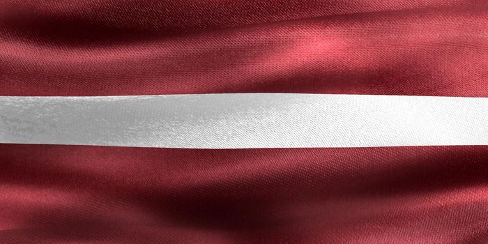 Latvia flag - realistic waving fabric flag