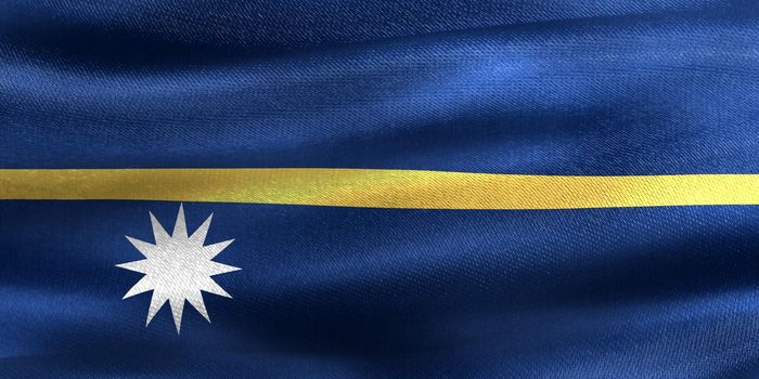 Nauru flag - realistic waving fabric flag