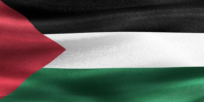 Palestine flag - realistic waving fabric flag