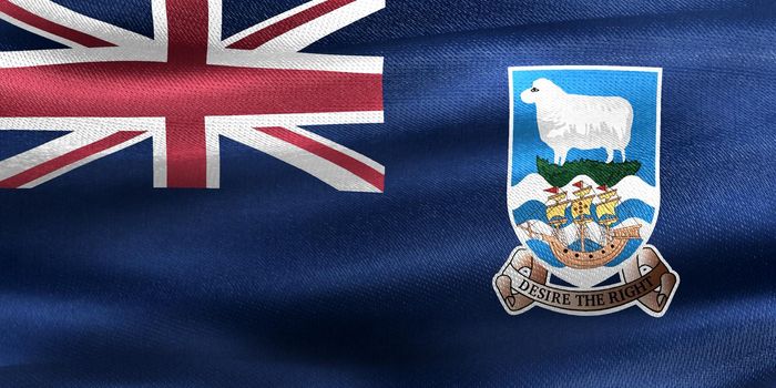 Falkland Islands flag - realistic waving fabric flag