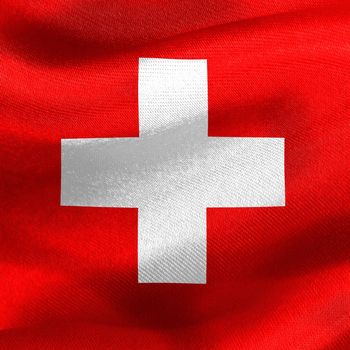 Swiss flag - realistic waving fabric flag