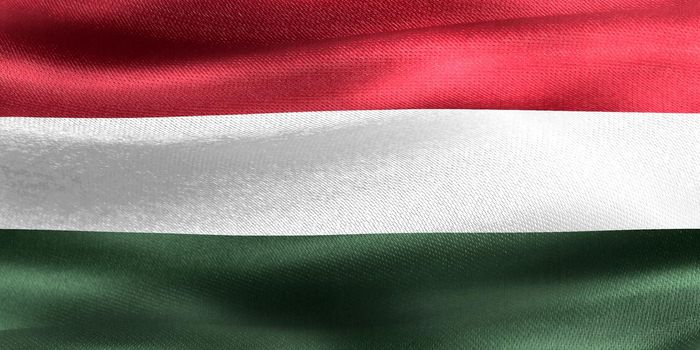 Hungary flag - realistic waving fabric flag