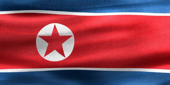 North Korea flag - realistic waving fabric flag