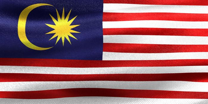 Malaysia flag - realistic waving fabric flag